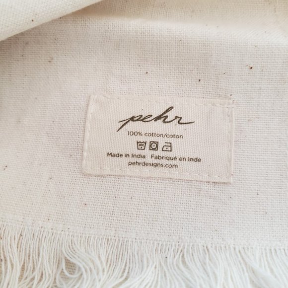 Pehr Table Runner 14 x 90 Chambray 100% Cotton Wine Natural Fringed NEW - Picture 5 of 6